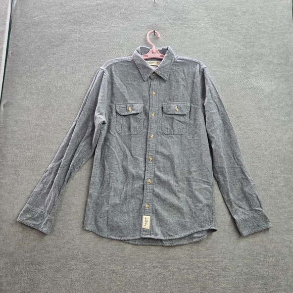 Abercrombie & Fitch Other - Abercrombie & Fitch Men Button Up Shirt Medium Gray Flannel Pockets Long Sleeve